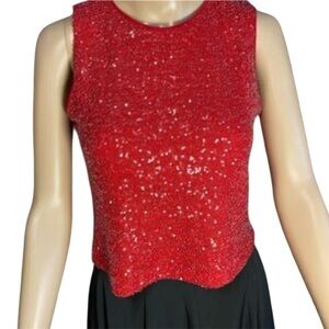 Cupcakes & Cashmere Red Sequin Top